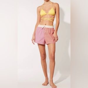 SOLID & STRIPE - BRAND NEW (MED) CHARLIE SHORTS IN APPLE RED/ HIBISCUS/TUTU PINK
